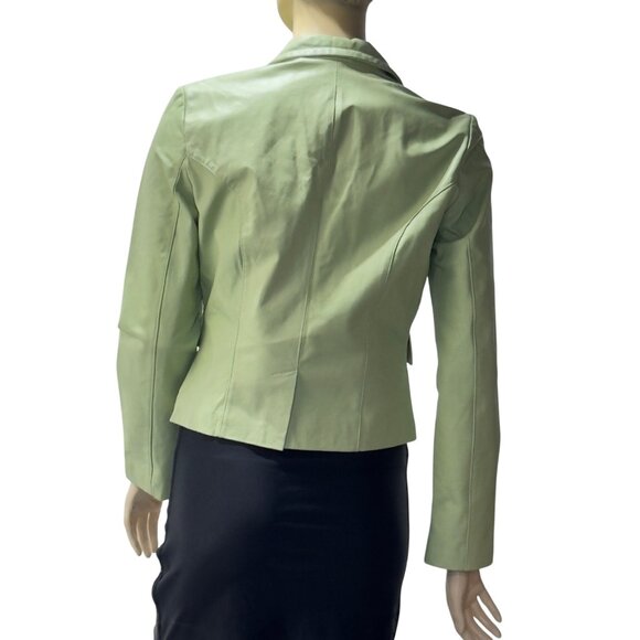 Bebe Women's Light Green Blazer Jacket Size S Cotton Blend Single Button Closure - Picture 2 of 7